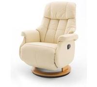 Fauteuil relax en cuir coloris noir - 77 x 111 x 86 cm -PEGANE- Noir G