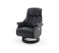 Fauteuil relax en cuir coloris noir - 82 x 111 x 86 cm --