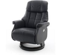 Fauteuil relax en cuir coloris noir - 82 x 111 x 86 cm -PEGANE- Noir G