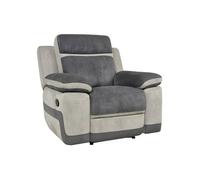 Fauteuil relax en microfibre anthracite et bandes gris clair TALCA