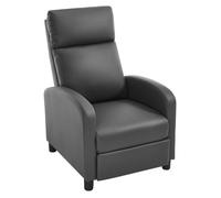 Fauteuil Relax en PU - WOLTU Fauteuil Inclinable Rembourrée - Dossier et Repose-Pieds Réglables, Appui-tête - Gris