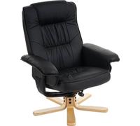 Fauteuil relax Fauteuil de télévision sans tabouret M56 similicuir FSC®- ~ noir