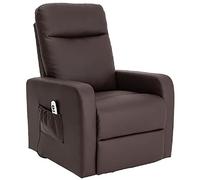 Fauteuil Relax - Fauteuil électrique releveur - Fauteuil Salon Confortable - Fauteuil Relax électrique avec 1 Moteur et système releveur Modèle Mint - 1 moteur - simili cuir - chocolat