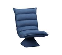 HOMCOM Fauteuil de Sol Paresseux pivotant 360° avec Dossier inclinable Design capitonné - revêtement en Tissu Microfibre Bleu