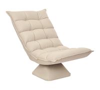 HomCom Fauteuil relax pivotant grand confort, inclinaison 5 niveaux, velours microfibre beige