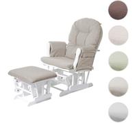 Fauteuil relax - HWC - C76 - Fonction bascule - Tissu crème - Monture blanche