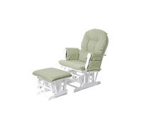 Mendler Fauteuil relax HWC-C76 à bascule tissu vert clair monture blanche