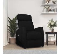 Fauteuil Relax inclinable et releveur electrique pour Personnes Agees Convalescence, Noir Tissu Polyester Confortable avec Fonction Levage et 3 Positions, Poche Laterale, Charge Max 110 kg