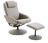 Fauteuil Relax Inclinable Style Contemporain Avec Repose-Pieds Revêtement Synthétique Acier Gris Gris