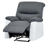 Fauteuil Relax Lincoln - 90 X 89 X 103 Cm - Blanc/Gris Clair Gris