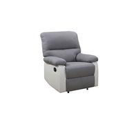 Fauteuil relax Lincoln - 90 x 89 x 103 cm - Blanc/Gris clair