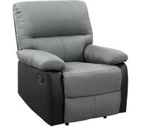 Fauteuil relax "Lincoln" - 90 x 89 x 103 cm - Noir/Gris foncé