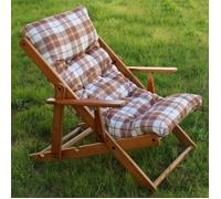 Fauteuil relax - MARQUE - Modèle - 3 positions - Coussin amovible - Bois massif