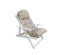 Fauteuil relax - MARQUE - Pliant en bois - Réglable en 3 positions - Coussin rembourré - Intérieur/Extérieur