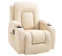 Fauteuil relax massant chauffant LORENZO crème