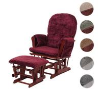 Fauteuil relax MCW-C76 chenille bordeaux, piétement foncé