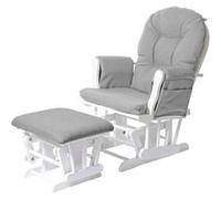 Fauteuil relax MENDLER HWC-C76 tissu gris clair monture blanche Gris G