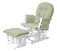 Mendler Fauteuil relax HWC-C76 à bascule tissu vert clair monture blanche
