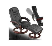 Fauteuil relax pied rond avec repose-pieds noir/marron