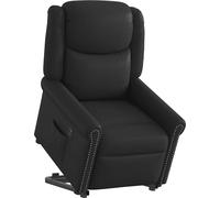 Fauteuil relax Se lever Électriquement Noir Brillant Similicuir
