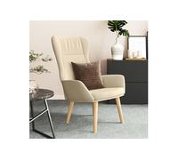 Chaise de Relaxation Chaise de Salle de Séjour Fauteuil de Relaxation Siège de Salon Meuble de Salle de Séjour Intérieur Tissu Crème