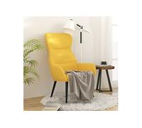 Fauteuil relax tissu jaune moutarde