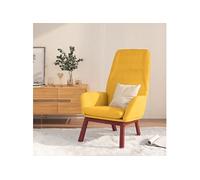 Fauteuil relax tissu jaune moutarde