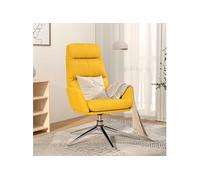 Fauteuil relax tissu jaune moutarde