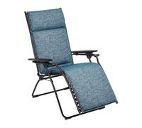 Fauteuil Relax Transat Jardin - Chaise Longue Matelassé Zéro Gravité - Bayanne - Tundra - Bleu Cobalt - Lafuma Mobilier