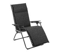 Fauteuil Relax Transat Jardin - Chaise Longue Matelassé Zéro Gravité - Bayanne - Tundra - Noir Ebene - Lafuma Mobilier