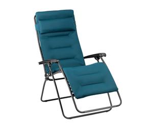 Fauteuil Relax Transat Jardin - Chaise Longue Matelassé Zéro Gravité - Xl - Rsx Clip Xl - Aircomfort® - Bleu Coral Blue - Lafuma Mobilier