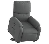 Fauteuil relax TV - DEC028352 - Électrique - Tissu gris foncé - Inclinaison 135° - Poche latérale