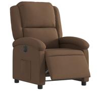 Fauteuil relax TV - DEC028449 - Inclinable électrique - Tissu marron - Confort optimal - Poche latérale