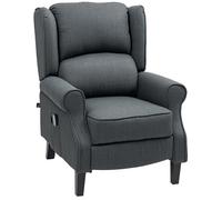 Fauteuil Relax Tv Inclinable Massant Électrique Chauffant, Repose-pieds Poche Latérale Télécommande Salon Gris Foncé