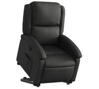 Fauteuil relax TV rembourrage confortable fonction de levage electrique en cuir veritable noir DEC028065