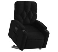 Fauteuil relax TV rembourrage confortable fonction de levage electrique en tissu noir DEC028112