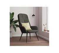 Chaise de Relaxation Gris Foncé Velours Fauteuil Siège Salle de Séjour vidaXL