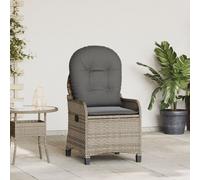 vidaXL Fauteuil Relax avec Coussin en Poly Rattan Gris