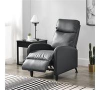 Fauteuil Relaxant Bregenz Inclinable et Repose-Pieds Similicuir Gris [en.casa]