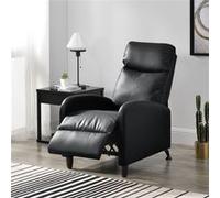 Fauteuil Relaxant Bregenz Inclinable et Repose-Pieds Similicuir Noir [en.casa]