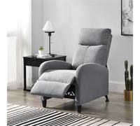 Fauteuil Relaxant Bregenz Inclinable et Repose-Pieds Textile Gris clair [en.casa]