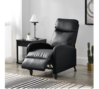 [en.casa] Fauteuil Relaxant avec Dossier Inclinable et Repose-Pieds Housse PU Similicuir Noir 102x60x92 cm