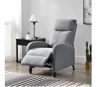 [en.casa] Fauteuil Relaxant avec Dossier Inclinable et Repose-Pieds Housse Textile Gris Clair 102x60x92 cm