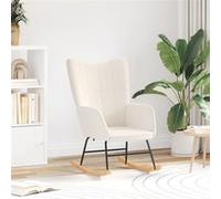 Fauteuil relaxant en tissu crème ressemblant à de la laine Crème G