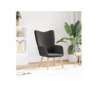 Fauteuil relaxant Gris foncé en tissu ressemblant à de la laine bou