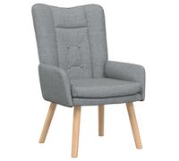 vidaXL Fauteuil Contemporain Gris Clair Rembourré en Tissu Pour Salon Avec Pieds en Bois Coniques Siège Confortable Design 42001824