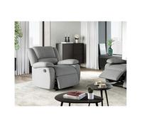 LOUNGITUDE - Fauteuil de Relaxation Manuel en Tissu - Gris Clair