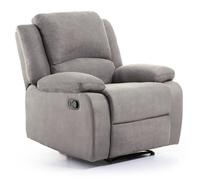 Fauteuil Relaxation 1 place Microfibre Grise LEO - L88 x 93 x 96cm - LOUNGITUDE