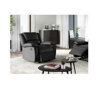 Fauteuil Relaxation 1 place Simili cuir LEO - Noir - L88 x 93 x 96cm - LOUNGITUDE