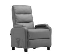 COMHOMA Fauteuil de relaxation Fauteuil de télévision avec fonction de repos Fauteuil de relaxation avec fonction de repos, coussin à ressorts avec repose-pieds Fauteuil de relaxation unique PU-gris